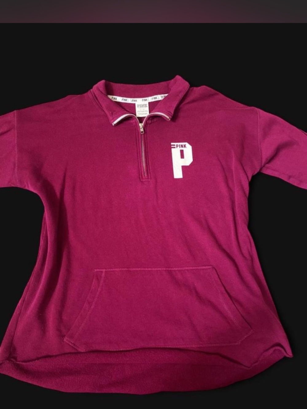 PINK Victoria's Secret Zip-Up Pullover - Raspberry